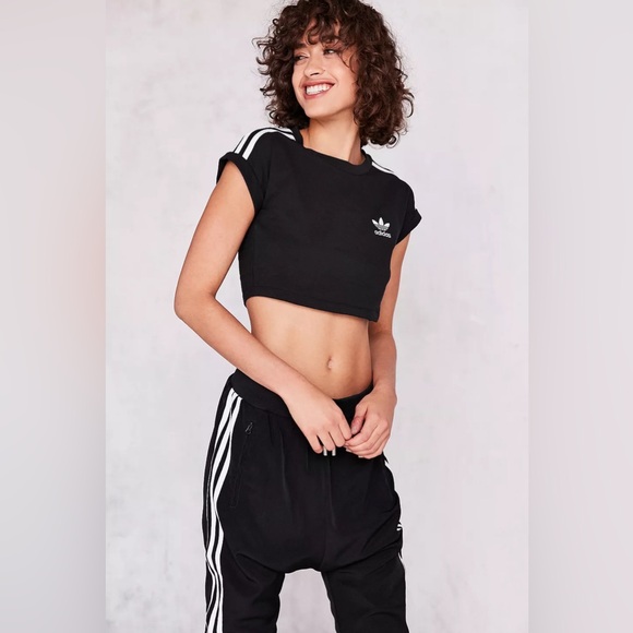 ADIDAS - Cropped Black & White Baby Tee - Picture 7 of 7